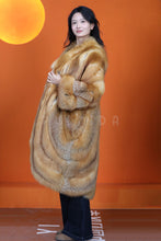 Load image into Gallery viewer, Full length natural Saga canadian red fox fur coat