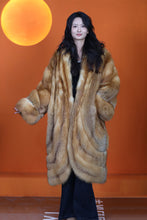 Load image into Gallery viewer, Full length natural Saga canadian red fox fur coat