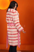 Load image into Gallery viewer, Full length natural rex rabbit fur coat with english collar