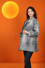 Load image into Gallery viewer, Natural karakul fur coat & jacket with stand collar