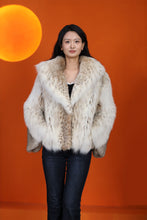 Load image into Gallery viewer, Natural lynx fur coat & jacket with shawl collar