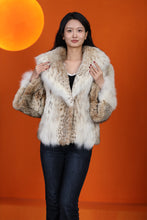 Load image into Gallery viewer, Natural lynx fur coat & jacket with shawl collar