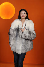 Load image into Gallery viewer, Natural Saga platinum gold fox fur coat & jacket