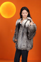 Load image into Gallery viewer, Natrual Saga platinum gold fox fur coat & jacket