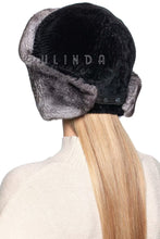 Load image into Gallery viewer, Chinchilla Rex Rabbit Fur Shearling Mouton Sheepskin Trapper Hat UshankaThick Winter Chinchilla Rabbit Aviator Hat Warm Ear Flap