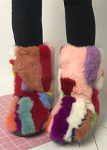 Load image into Gallery viewer, Rex Rabbit Fur Snow Boots Custom Rabbit Fur Mid-Calf Fur Boot Full Fur Covering Rabbit Fur Booties Shipping Color Randomly