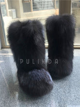 Load image into Gallery viewer, New Autumn Winter Style Fox Fur Flat-soled Warm Fur Boots Women's fox Fur Boots Snow Fur Boot