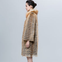 Load image into Gallery viewer, Fashion women Saga red fox fur trench coat