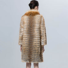 Load image into Gallery viewer, Fashion women Saga red fox fur trench coat