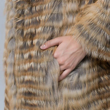 Load image into Gallery viewer, Fashion women Saga red fox fur trench coat