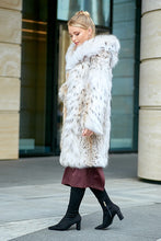 Load image into Gallery viewer, Hooded Bobcat Fur Coat (Natural)