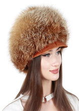 Load image into Gallery viewer, Women's Winter Red Fox Fur Hat with Warm Ear Protection Mongolian Style Casual Hat Fuzzy Russian Fur Hat fox