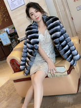 Load image into Gallery viewer, Luxury Women's  Chinchilla Fur Coat Super Soft Outerwear Chinchilla Coat Mink Coat Keep Warm