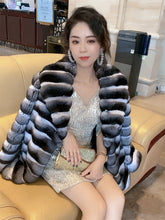 Load image into Gallery viewer, Luxury Women's  Chinchilla Fur Coat Super Soft Outerwear Chinchilla Coat Mink Coat Keep Warm