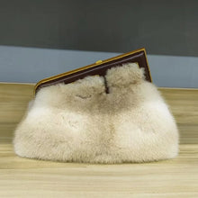 Load image into Gallery viewer, Women's 100% real mink fur hand bag, Mink fur handbang for sale, Sheepskin bag for sale