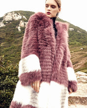 Load image into Gallery viewer, Womens Real Pink Saga Fox Fur Hooded Coat