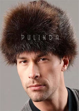 Load image into Gallery viewer, Beaver Fur Trapper Hat for Men Wholesale Men Winter Warm Ushanka Russian Aviator Fur Hat Hunting Hat