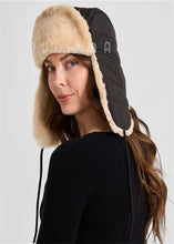 Load image into Gallery viewer, Shearling Sheepskin Aviator Hat in Olive and Tan Custom Winter Warm Soft Shearling Hat Womens Ushanka Sheep Fur Hat