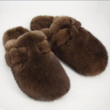 Load image into Gallery viewer, New Style Fur Slippers Ladies Winter Warm Shoes Real Mink Fur Slippers Household Furry Closed ToFlat Shoes