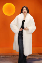 Load image into Gallery viewer, Full length natural Saga arctic fox fur coat with shawl collar