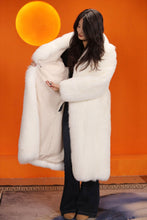Load image into Gallery viewer, Full length natural Saga arctic fox fur coat with shawl collar