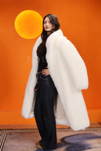 Load image into Gallery viewer, Full length natural Saga arctic fox fur coat with shawl collar