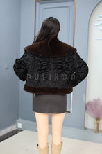 Load image into Gallery viewer, Natural karakul coat & jacket with mink shawl collar