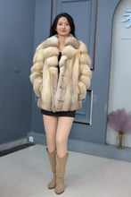 Load image into Gallery viewer, Natrual Saga kit fox fur coat & jacket with shawl collar