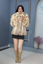 Load image into Gallery viewer, Natrual Saga kit fox fur coat & jacket with shawl collar