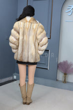 Load image into Gallery viewer, Natrual Saga kit fox fur coat & jacket with shawl collar