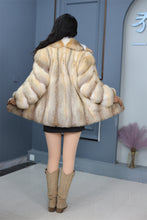 Load image into Gallery viewer, Natrual Saga kit fox fur coat & jacket with shawl collar