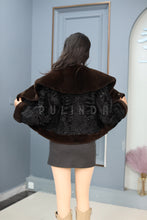 Load image into Gallery viewer, Natural karakul coat & jacket with mink shawl collar