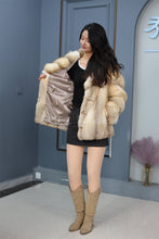 Load image into Gallery viewer, Natrual Saga kit fox fur coat & jacket with shawl collar