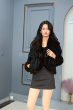 Load image into Gallery viewer, Natural karakul coat & jacket with mink shawl collar