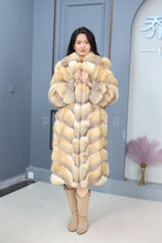 Load image into Gallery viewer, Full length kit fox fur coat with english collar