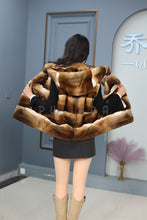 Load image into Gallery viewer, Women Genuine Chinchilla Rex Fur Hooded Vest