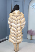 Load image into Gallery viewer, Full length kit fox fur coat with english collar