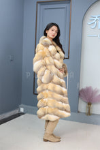 Load image into Gallery viewer, Full length kit fox fur coat with english collar