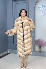 Load image into Gallery viewer, Full length kit fox fur coat with english collar