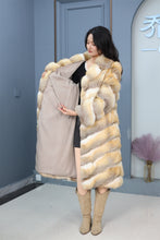 Load image into Gallery viewer, Full length kit fox fur coat with english collar