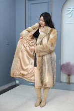 Load image into Gallery viewer, Full length coyote fur coat with shawl collar