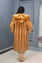 Load image into Gallery viewer, Full length Saga red fox fur hooded coat