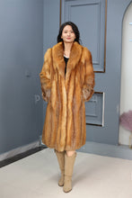 Load image into Gallery viewer, Full length Saga red fox fur coat with shawl collar