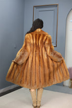 Load image into Gallery viewer, Full length Saga red fox fur coat with shawl collar