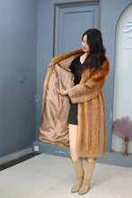 Load image into Gallery viewer, Full length Saga red fox fur coat with shawl collar