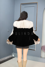 Load image into Gallery viewer, Natural Saga mink fur coat & jacket with blue fox trim