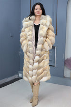 Load image into Gallery viewer, Full length kit fox fur hooded coat