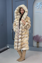 Load image into Gallery viewer, Full length kit fox fur hooded coat