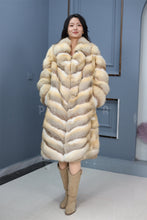 Load image into Gallery viewer, Full length kit fox fur coat with english collar
