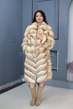 Load image into Gallery viewer, Full length kit fox fur coat with english collar